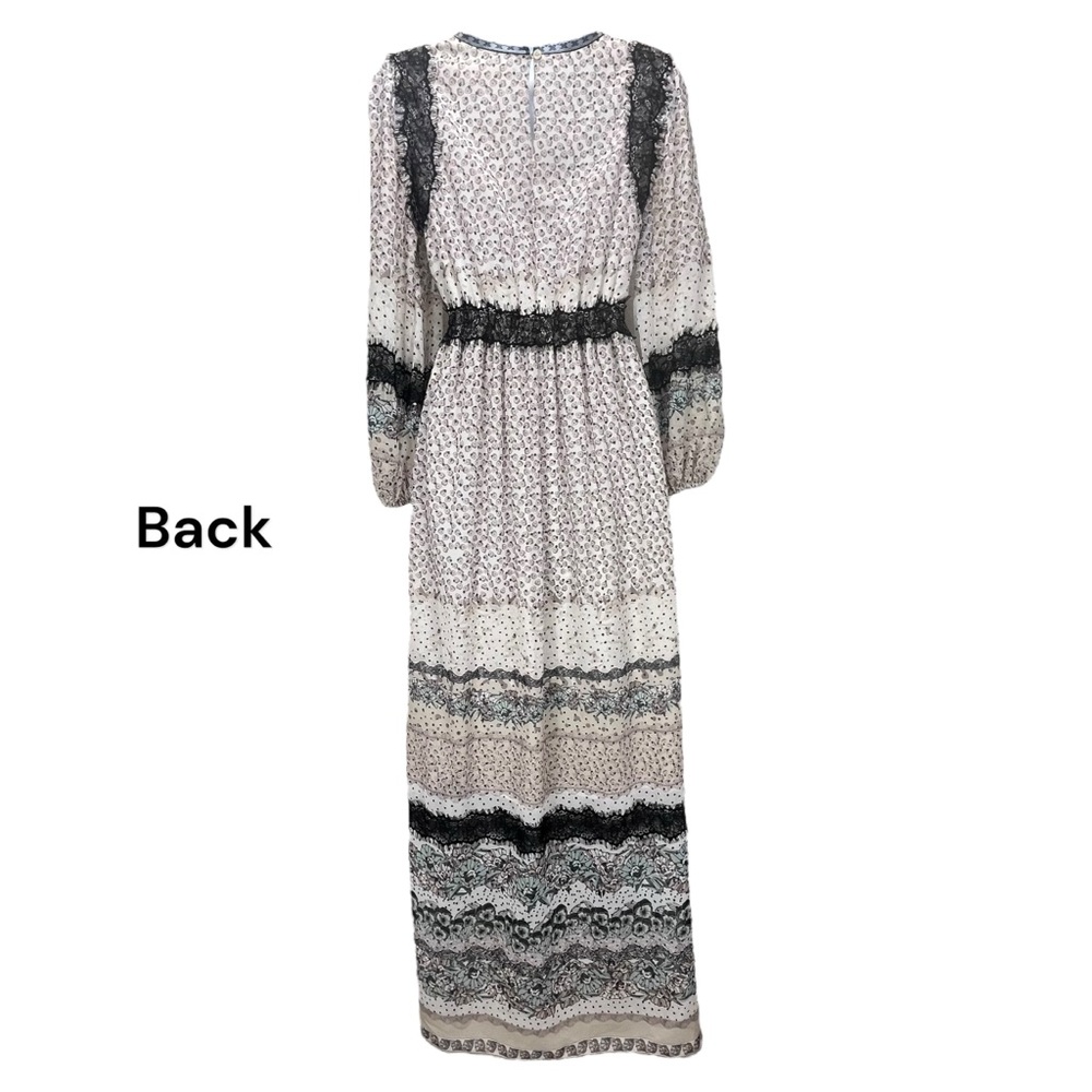 Chelsea &‎ Violet Small Boho Chiffon Lace Maxi Dress Long Sleeve Cottagecore - Picture 3 of 8